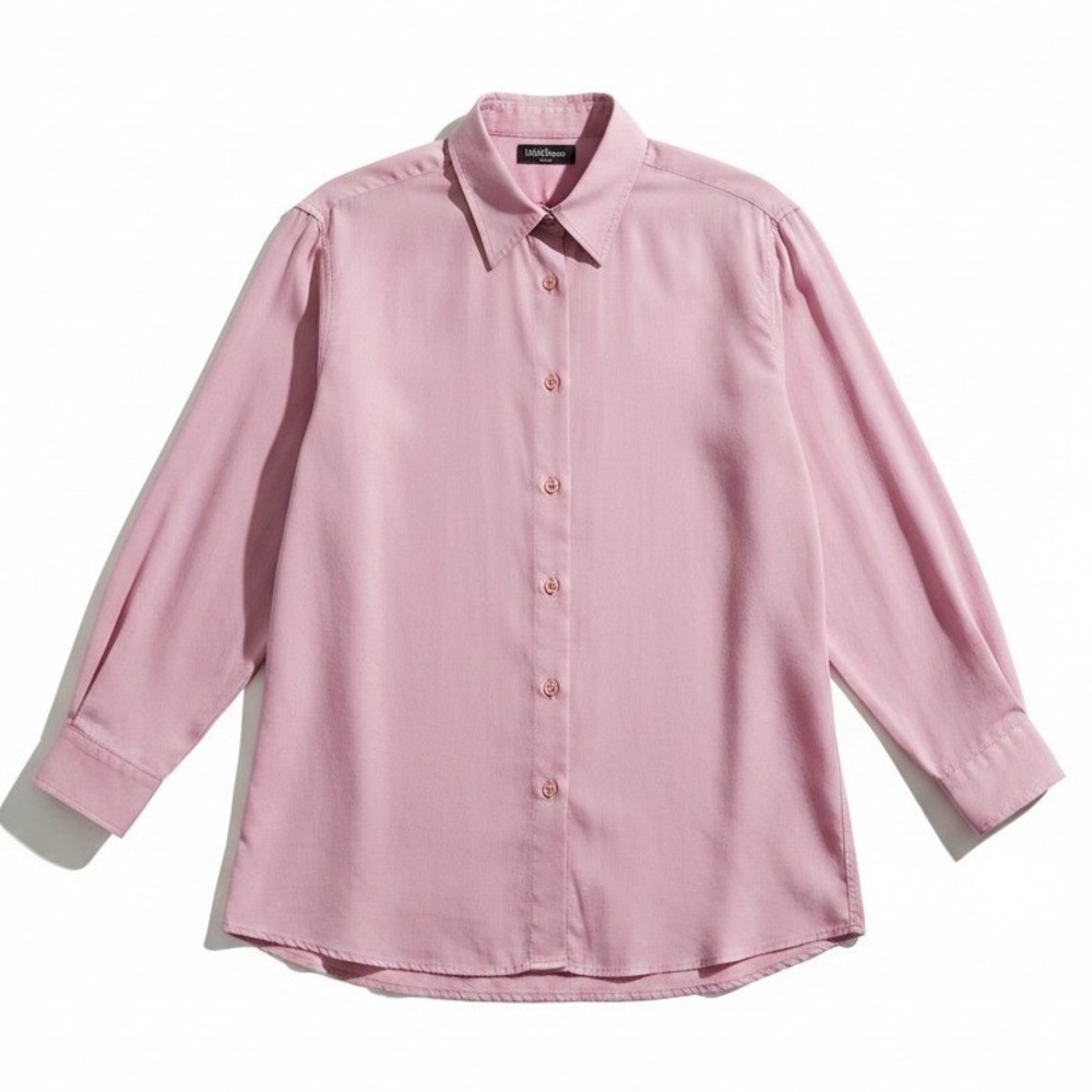Ashleigh Morgan Sport Silk Button Down Blouse, Dusty Rose Pink, Women's Medium